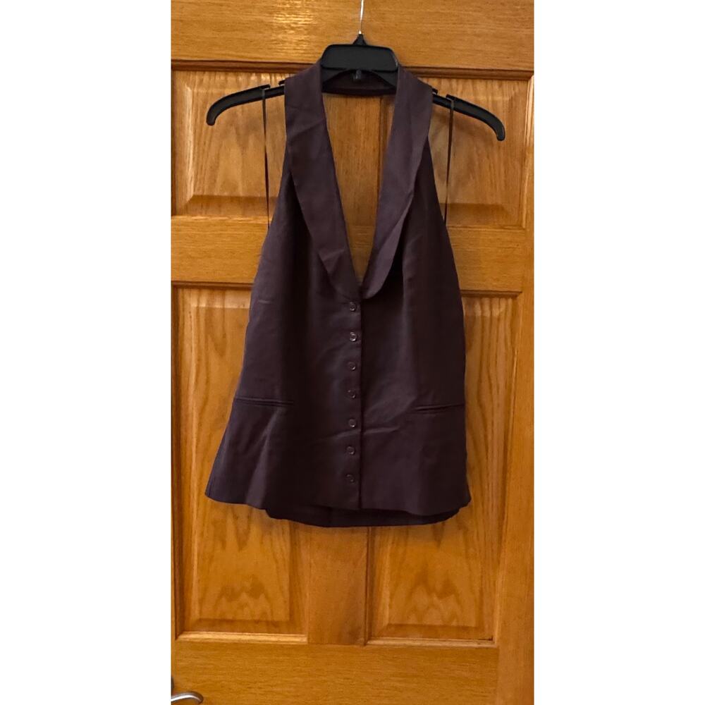 Reformation Alistar Halter Vest - Chic Brown Tencel, Size 8 - Picture 4 of 6
